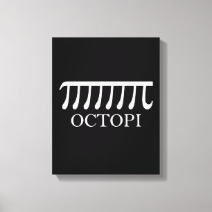 Octopi - Funny Pi Octopus Wiskunde Canvas Afdruk