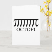 Octopi - Funny Pi Octopus Wiskunde Kaart (Gele Bloem)
