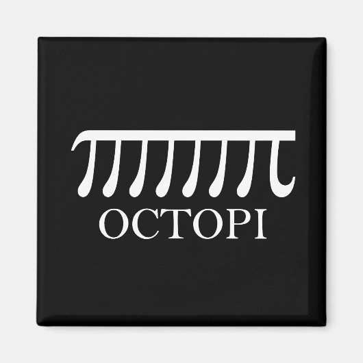 Octopi - Funny Pi Octopus Wiskunde Magneet (Voorkant)