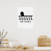 Octopi - Funny Pi Octopus Wiskunde Poster (Keuken)