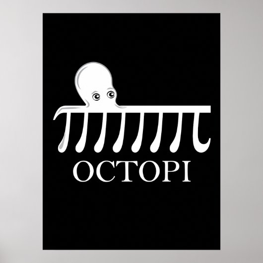 Octopi - Funny Pi Octopus Wiskunde Poster (Voorkant)