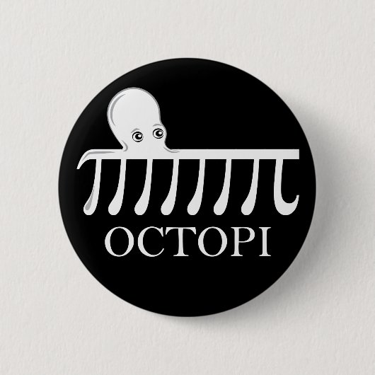 Octopi - Funny Pi Octopus Wiskunde Ronde Button 5,7 Cm (Voorkant)