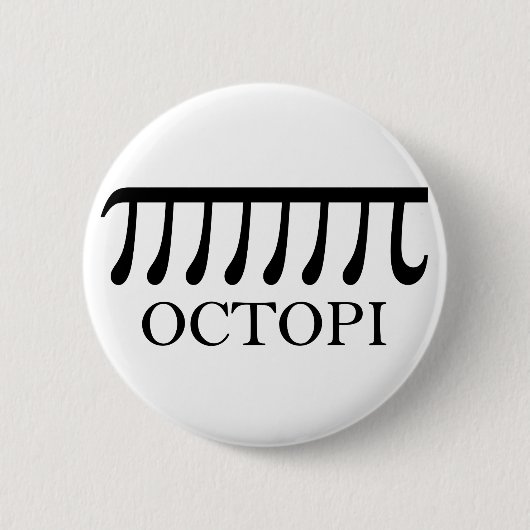 Octopi - Funny Pi Octopus Wiskunde Ronde Button 5,7 Cm (Voorkant)