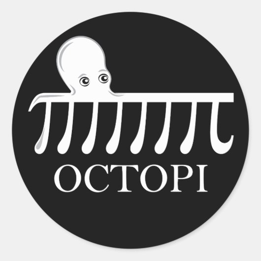 Octopi - Funny Pi Octopus Wiskunde Ronde Sticker (Voorkant)