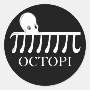 Octopi - Funny Pi Octopus Wiskunde Ronde Sticker
