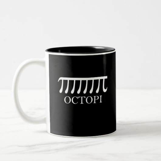 Octopi - Funny Pi Octopus Wiskunde Tweekleurige Koffiemok (Links)