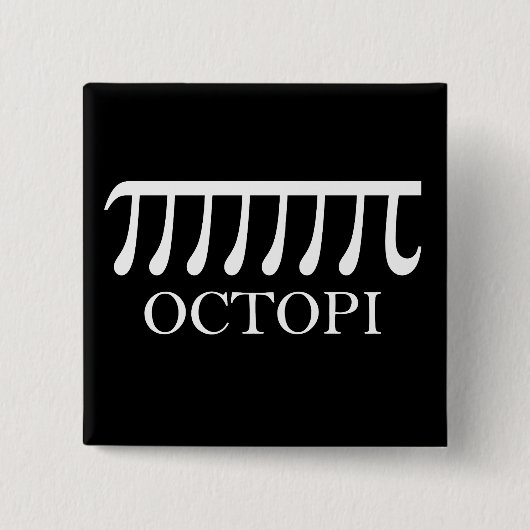 Octopi - Funny Pi Octopus Wiskunde Vierkante Button 5,1 Cm (Voorkant)