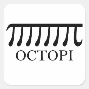 Octopi - Funny Pi Octopus Wiskunde Vierkante Sticker