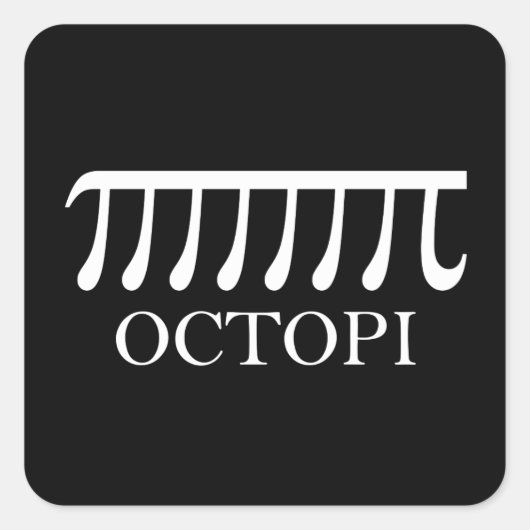 Octopi - Funny Pi Octopus Wiskunde Vierkante Sticker (Voorkant)
