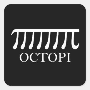 Octopi - Funny Pi Octopus Wiskunde Vierkante Sticker
