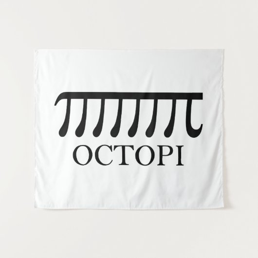 Octopi - Funny Pi Octopus Wiskunde Wandkleed (Voorkant (horizontaal))