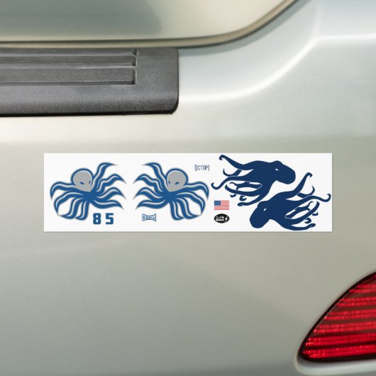 Octopi Helmet stickers, zij en achteraan Bumpersticker (Op auto)