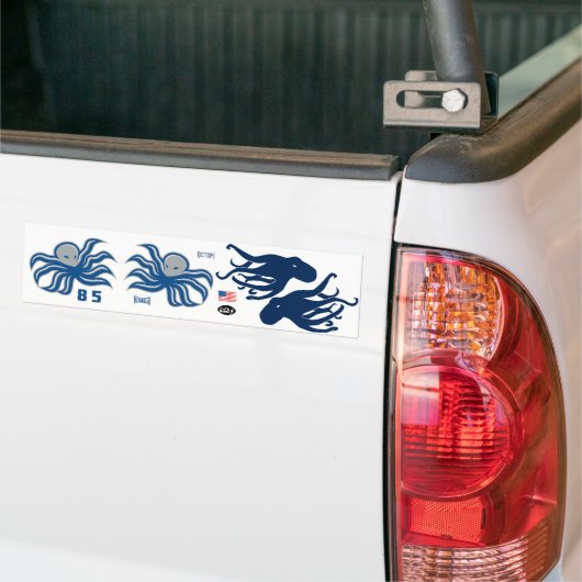 Octopi Helmet stickers, zij en achteraan Bumpersticker (Op Truck)