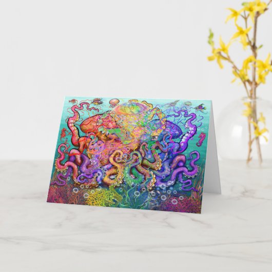 Octopi Kaart (Gele Bloem)