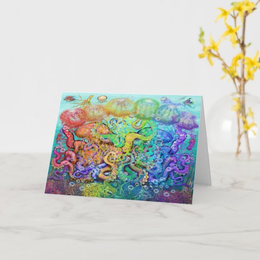 Octopi Kaart (Gele Bloem)