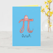 Octopi Octopus Pi Day Funny Wenskaart Kaart (Gele Bloem)
