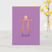Octopi Octopus Pi Day Funny Wenskaart Kaart (Gele Bloem)