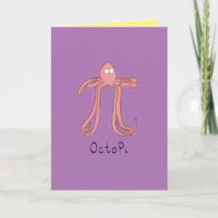 Octopi Octopus Pi Day Funny Wenskaart Kaart