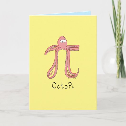 Octopi Octopus Pi Day Funny Wenskaart Kaart (Voorkant)