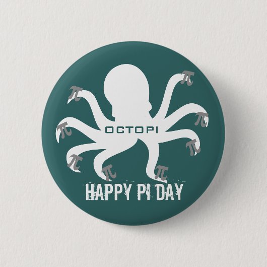 Octopi Pi Day Ronde Button 5,7 Cm (Voorkant)