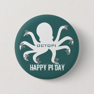 Octopi Pi Day Ronde Button 5,7 Cm