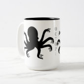 Octopi Pi Day Tweekleurige Koffiemok (Voorkant links)