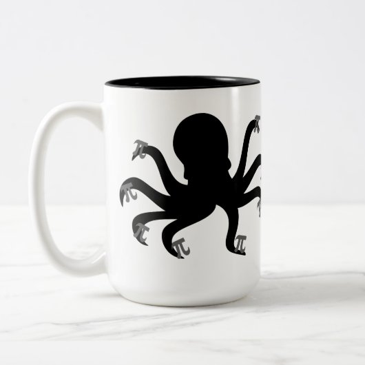 Octopi Pi Day Tweekleurige Koffiemok (Links)