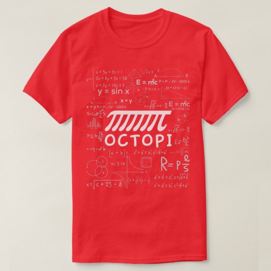 Octopi Pi Day Wiskunde Joke T-shirt (Design voorkant)