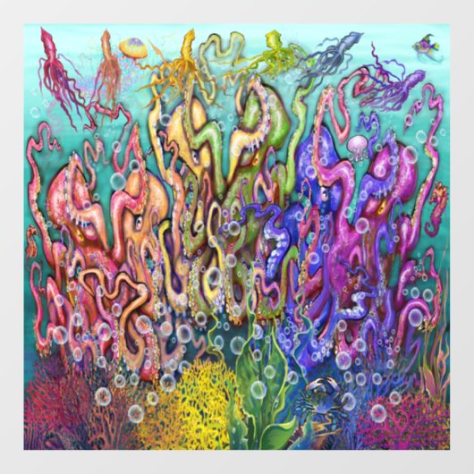 Octopi Raamsticker (Vel)