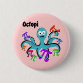 Octopi Ronde Button 5,7 Cm (Voorkant)