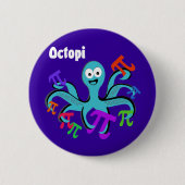 Octopi Ronde Button 5,7 Cm (Voorkant)
