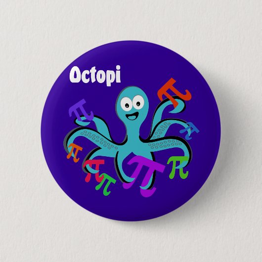 Octopi Ronde Button 5,7 Cm (Voorkant)