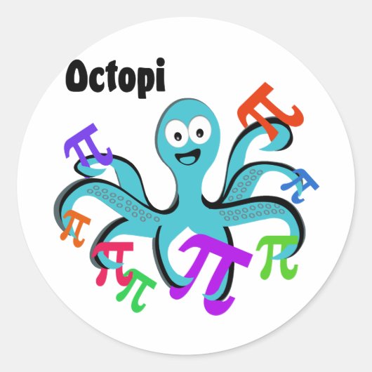 Octopi Ronde Sticker (Voorkant)