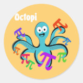 Octopi Ronde Sticker (Voorkant)