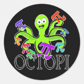 octopi ronde sticker (Voorkant)
