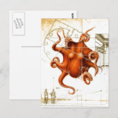 Octopi zee Squid Steampunk Octopus Briefkaart (Voorkant / Achterkant)