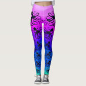 octopieën op roze naar groen - Leggings (Voorkant)