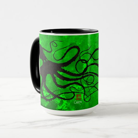 Octopodes on Green, Hope - 15 oz. Combinatie-Mok Mok (Voorkant links)