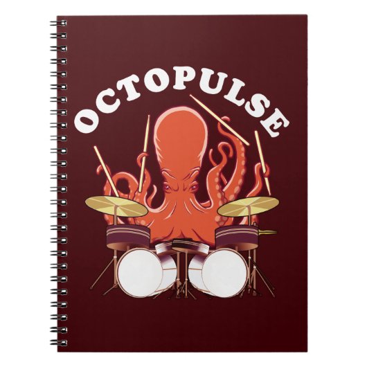 Octopulose | Octopus Drummer Notitieboek (Voorkant)