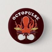 Octopulose | Octopus Drummer Ronde Button 5,7 Cm (Voorkant)
