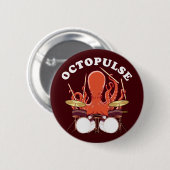 Octopulose | Octopus Drummer Ronde Button 5,7 Cm (Voorkant /achterkant)