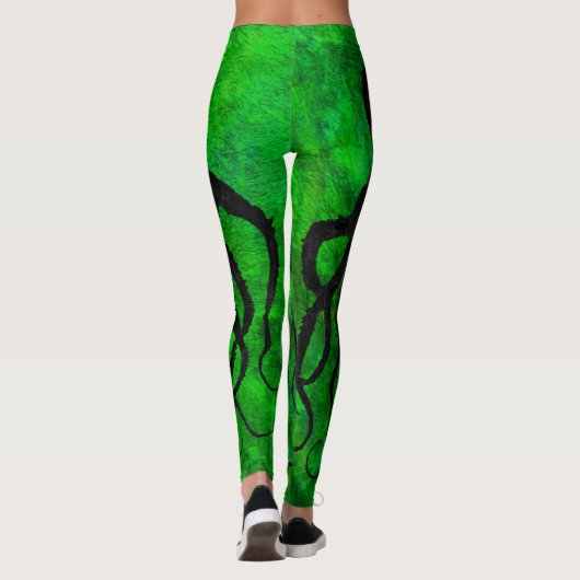 Octopus 10 over groene Leggings (Achterkant)