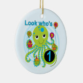 Octopus 1e Verjaardag T-shirts en geschenken Keramisch Ornament (Rechts)