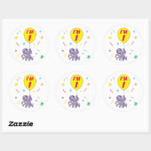 Octopus 1st Birthday Ronde Sticker (Vel)