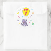 Octopus 1st Birthday Ronde Sticker (Tas)