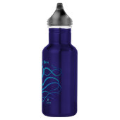 Octopus 2 blauw groen op blauw - 18 oz. Waterfles Waterfles (Rechts)