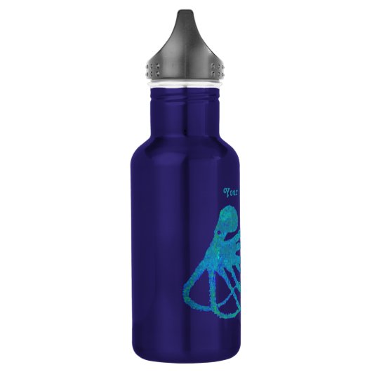 Octopus 2 blauw groen op blauw - 18 oz. Waterfles Waterfles (Links)