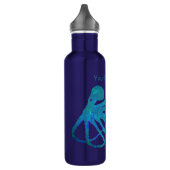 Octopus 2 Blu/grn op blauw - 24 oz. Waterfles Waterfles (Links)