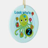 Octopus 2e Verjaardag T shirten en geschenken Keramisch Ornament (Rechts)