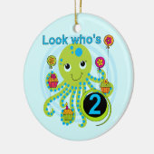 Octopus 2e Verjaardag T shirten en geschenken Keramisch Ornament (Links)